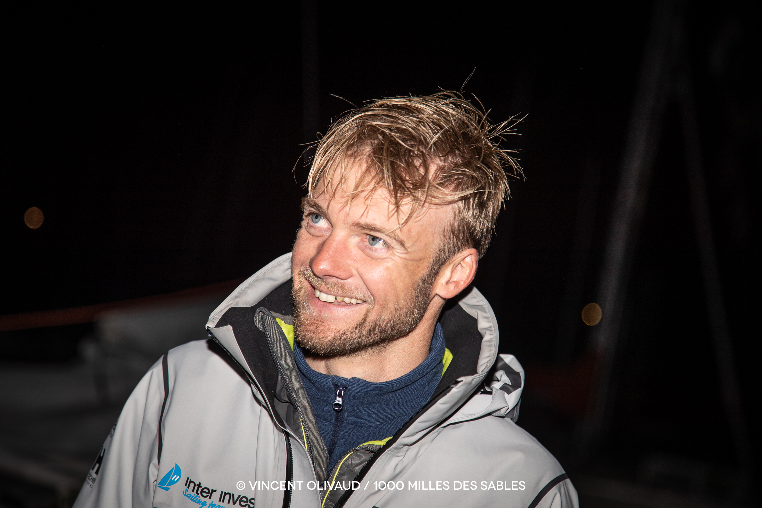 Vincent à l'arrivée de la 1000 Milles