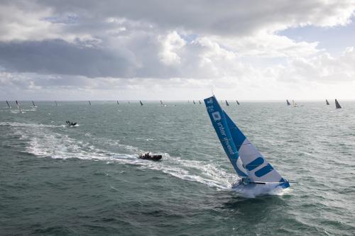 Matthieu Perraut sur le départ de la Route du Rhum