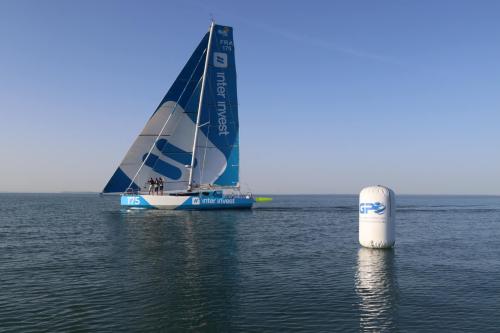 Le Class40 à l'arrivée de La Rochelle