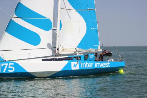 Le Class40 à l'arrivée de La Rochelle