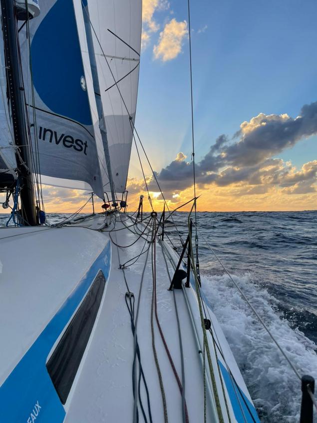 Matthieu sur le bateau